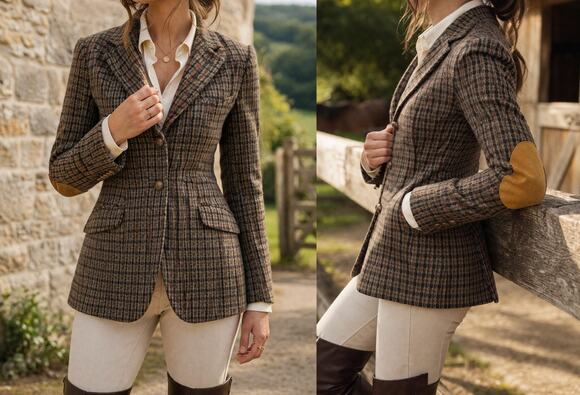Polo Ralph Lauren Jackets & Blazers - Vintage Polo Ralph Lauren Wool Tweed Blazer Suede Elbow Patch 16 Fits like XS/S